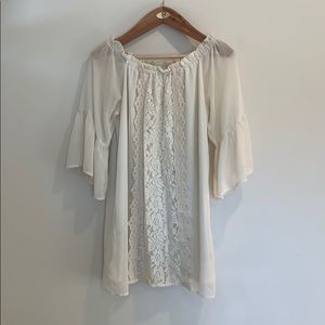 Cream Dress with Lace Details sz S✨